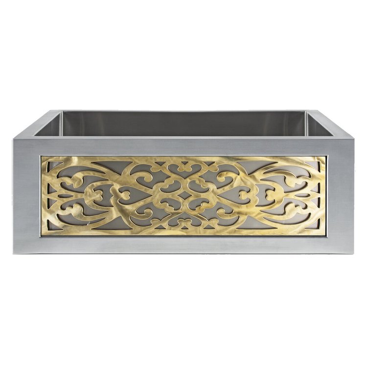 Linkasink PNL105 PB Panel - Filigree - Unlacquered Brass - Polished Unlacquered Brass