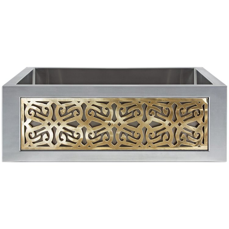 Linkasink PNL106 UB Panel - Tribal - Unlacquered Brass - Satin Unlacquered Brass