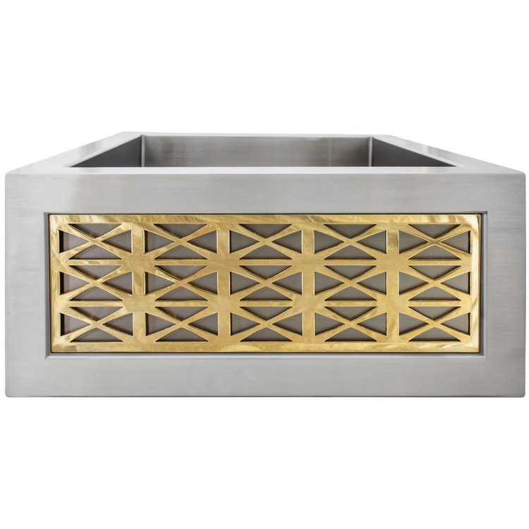 Linkasink PNLS102 UB Panel Small - Spoke - Satin Unlacquered Brass - Satin Unlacquered Brass