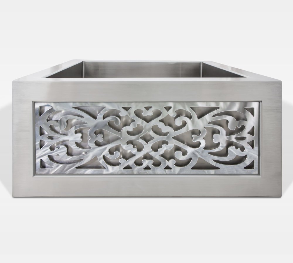 Linkasink PNLS105 PS Panel Small - Filigree - Polished Stainless Steel - Polished Stainless Steel