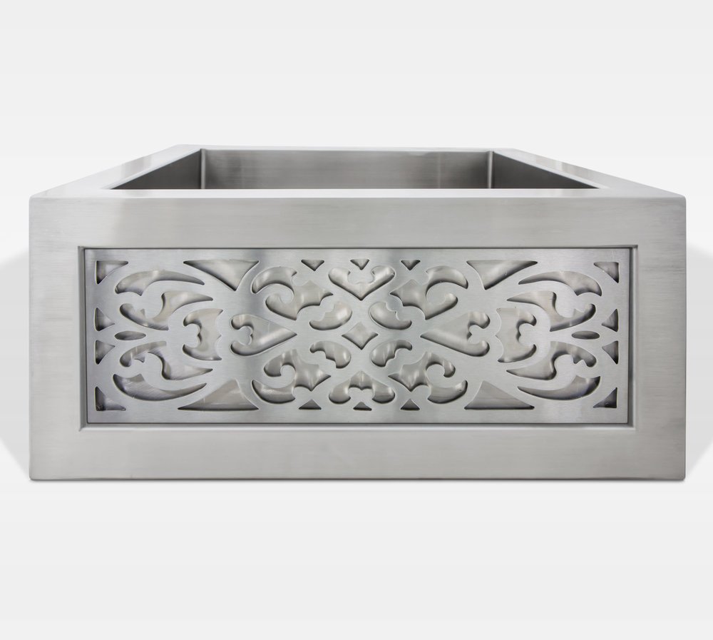 Linkasink PNLS105 SS Panel Small - Filigree - Satin Stainless Steel - Satin Stainless Steel