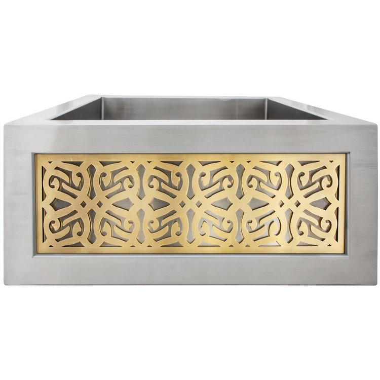 Linkasink PNLS106 UB Panel Small - Tribal - Satin Unlacquered Brass - Satin Unlacquered Brass