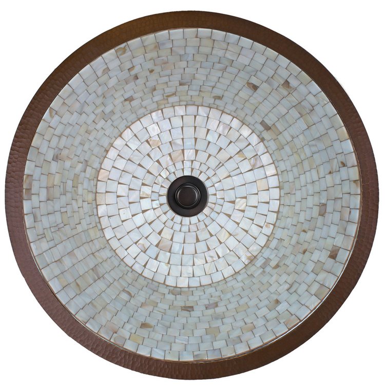 Linkasink V001 DB Round Flat Bottom Mosaic Small - Dark Bronze - Dark Bronze