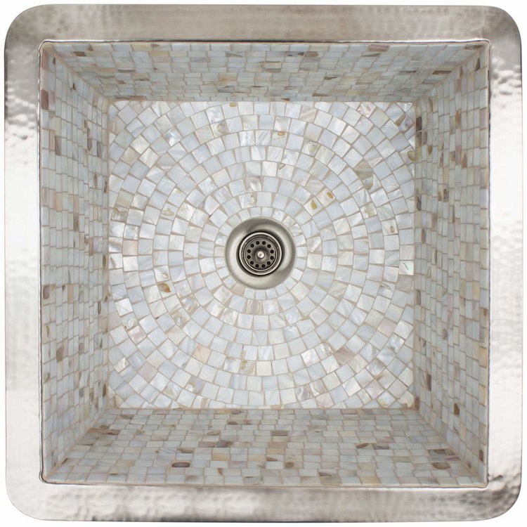 Linkasink V008 PN Square Mosaics Sink - Polished Nickel - Polished Nickel