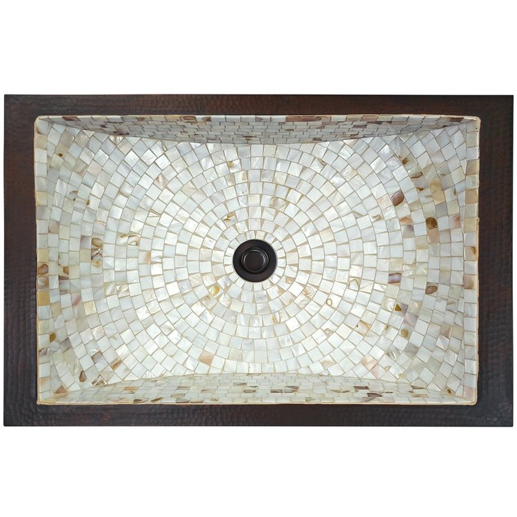 Linkasink V016 DB Rectangular Crescent Mosaic Sink - Dark Bronze - Dark Bronze