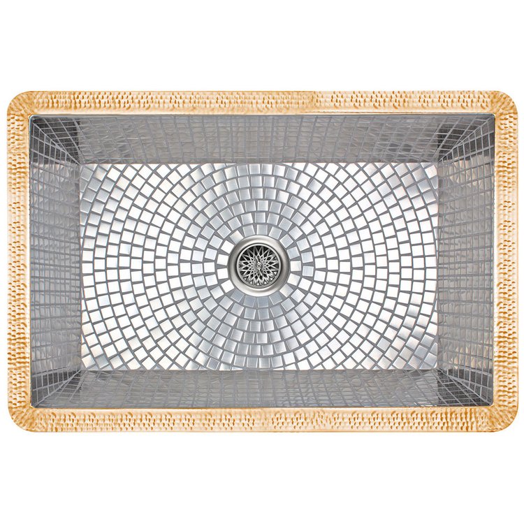 Linkasink V031 UM Undermount Kitchen Sink w/ Stainless Steel Mosaic Tile Interior - Undermount (Unfinished Rim)