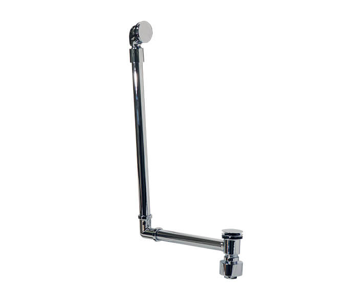 Mountain Plumbing BDEXP2/PN Exposed Direct Outlet Bath Waste & Overflow with Swivel Neck & EZ-Click Drain - Polished Nickel