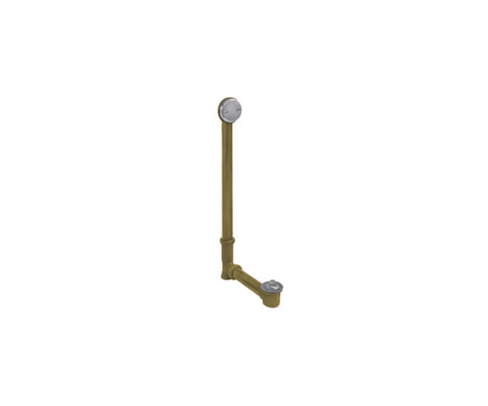 Mountain Plumbing HBDWLT22/AB Economy Lift & Turn Style Bath Waste & Overflow Drain (Brass Body) - Antique Brass - Click Image to Close