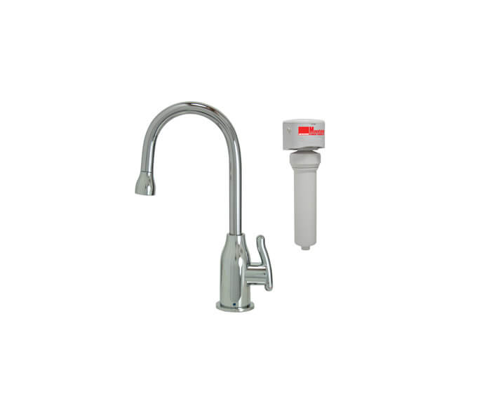 Mountain Plumbing MT1803FIL-NL/BRS Point-of-Use Drinking Faucet with Modern Curved Body & Handle & Mountain Pure Water Filtration System - Brushed Stainless Steel