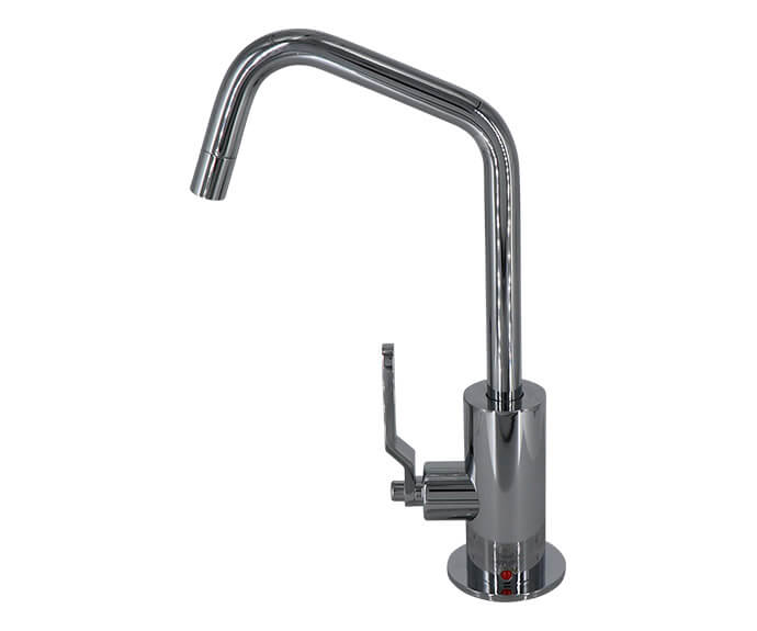Mountain Plumbing MT1820-NLIH/CPB Hot Water Faucet with Contemporary Round Body & Industrial Lever Handle (120° Spout) - Polished Chrome
