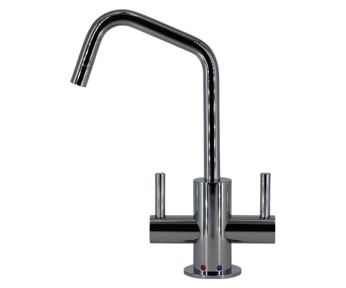 Mountain Plumbing MT1821-NL/CPB Hot & Cold Water Faucet with Contemporary Round Body & Handles (120° Spout) - Polished Chrome