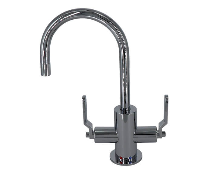 Mountain Plumbing MT1841-NLIH/CHBRZ Hot & Cold Water Faucet with Contemporary Round Body & Industrial Lever Handles - Champagne Bronze