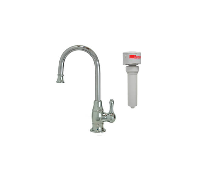 Mountain Plumbing MT1853FIL-NL/CHBRZ Point-of-Use Drinking Faucet with Traditional Curved Body & Curved Handle & Mountain Pure Water Filtration System - Champagne Bronze