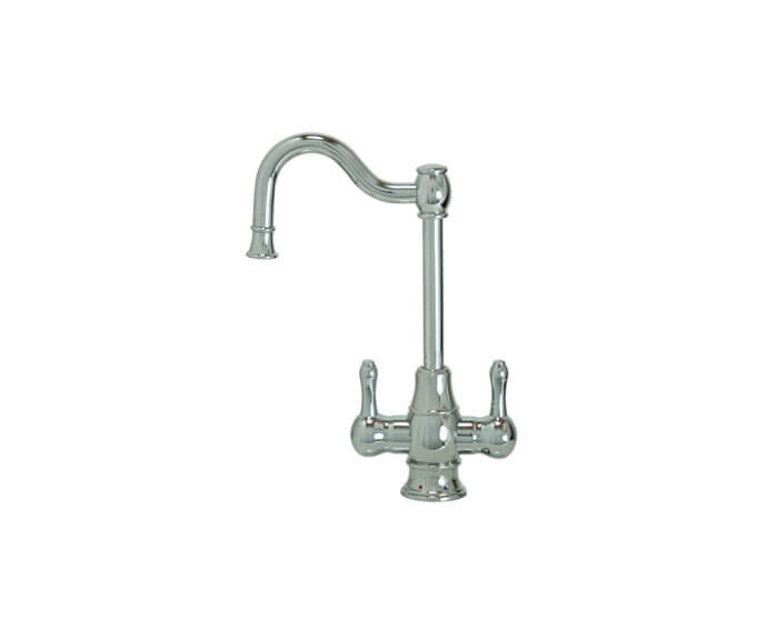 Mountain Plumbing MT1871-NL/PVDPN Hot & Cold Water Faucet with Traditional Double Curved Body & Curved Handles - PVD Polished Nickel
