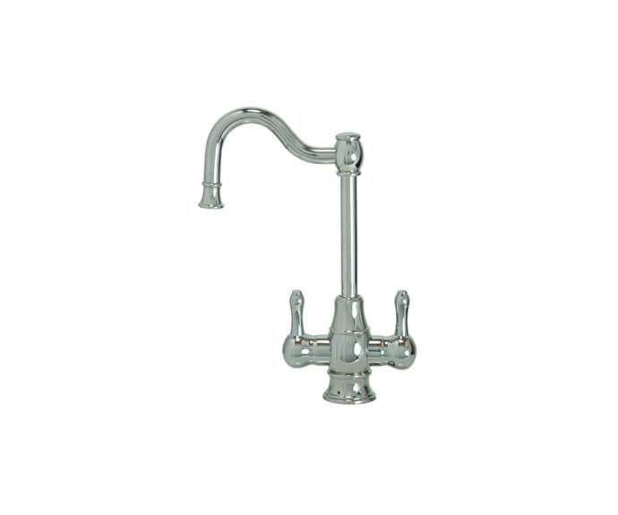 Mountain Plumbing MT1871-NL/PVDBRN Hot & Cold Water Faucet with Traditional Double Curved Body & Curved Handles - PVD Brushed Nickel