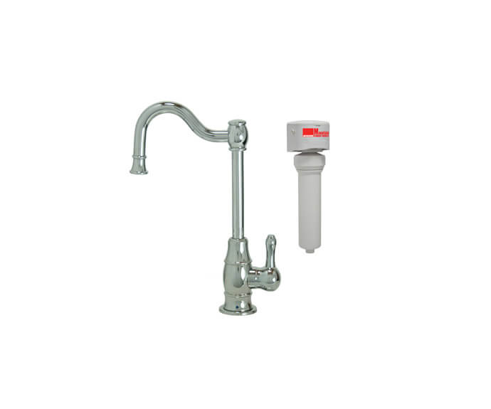 Mountain Plumbing MT1873FIL-NL/PVDBRN Point-of-Use Drinking Faucet with Traditional Double Curved Body & Curved Handle & Mountain Pure Water Filtration System - PVD Brushed Nickel