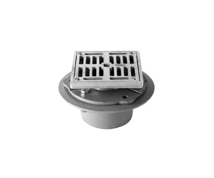 Mountain Plumbing MT506I/BRN 4″ Square Complete Shower Drain – IPS Cast Iron - Brushed Nickel