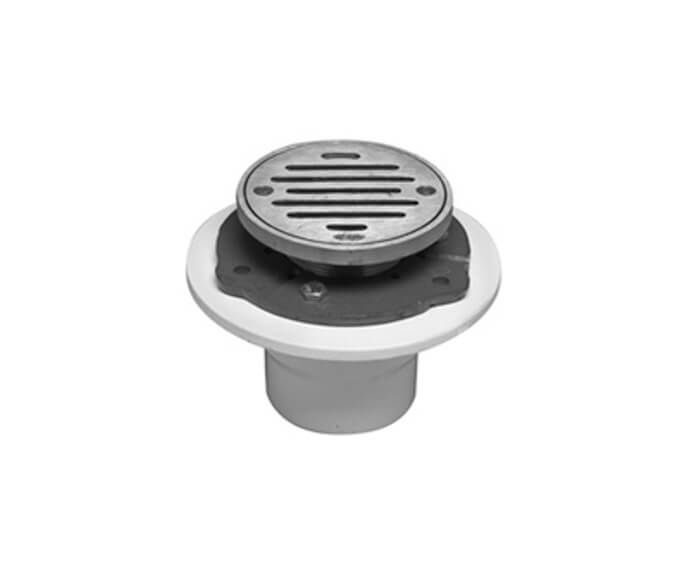 Mountain Plumbing MT507A/BRN 4″ Round Complete Shower Drain – ABS - Brushed Nickel