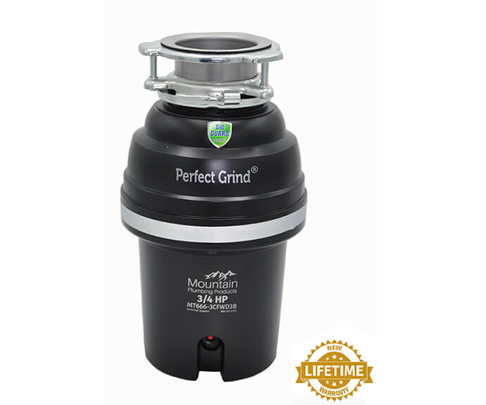 Mountain Plumbing MT666-3CFWD3B Perfect Grind Waste Disposer – Continuous Feed 3-Bolt Mount 3/4 HP