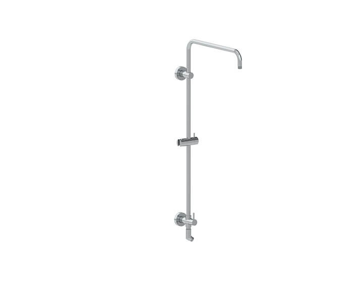 Mountain Plumbing MTRRP/PN Mountain Re-Vive – Rain Rail Plus – Wall Mounted Shower Rail with Bottom Outlet Integral Waterway and Diverter (Standard) - Polished Nickel