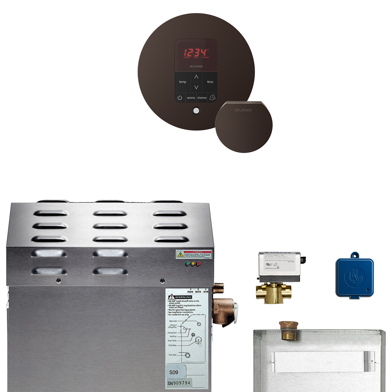 Mr Steam 05C1ACD0000 MS90EC1 5kW Steam Generator with Butler Round Package in Oil Rubbed Bronze