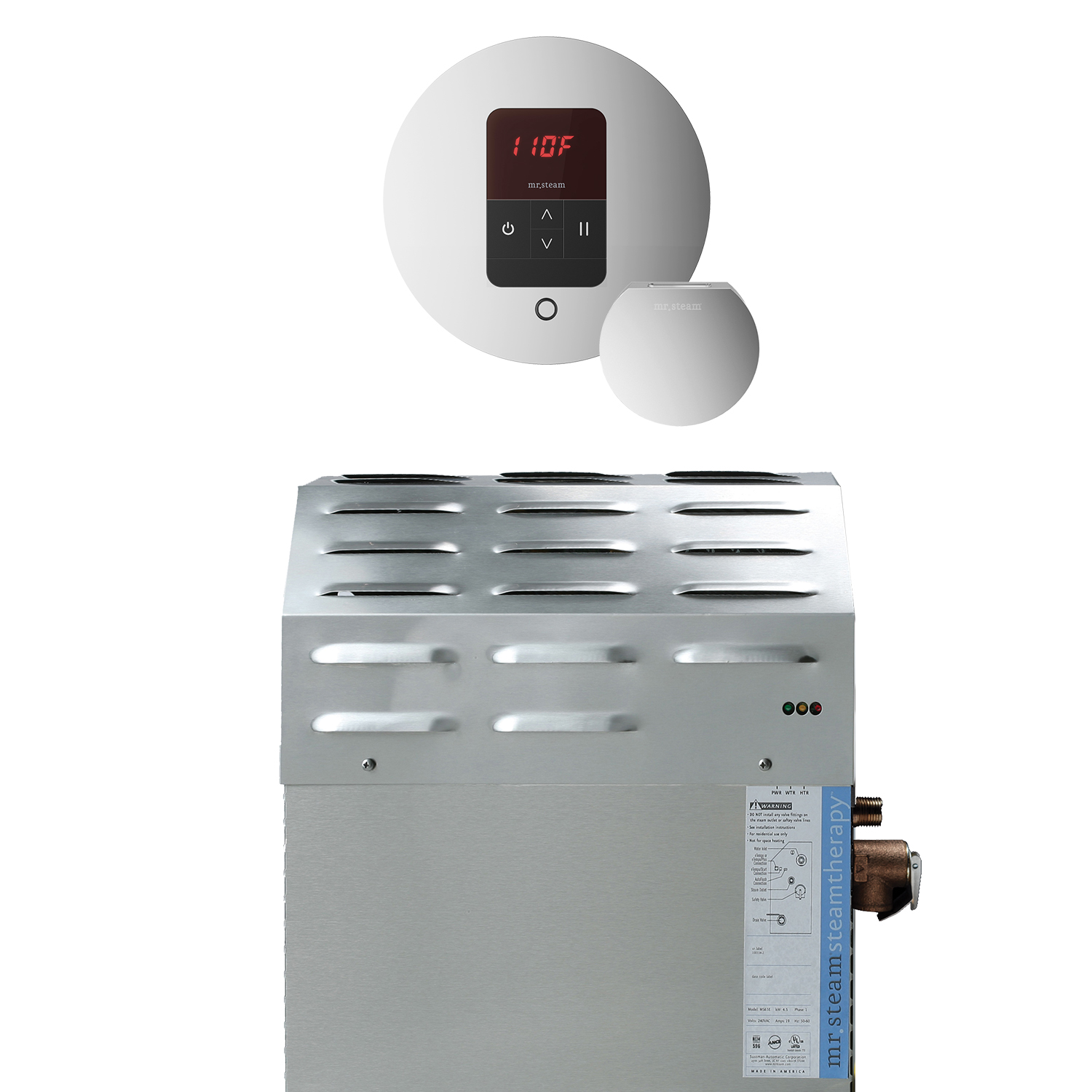 Mr Steam 10C10AA0000 MSSUPER1EC1 10kW Steam Generator with iTempo Round Control in Polished Chrome