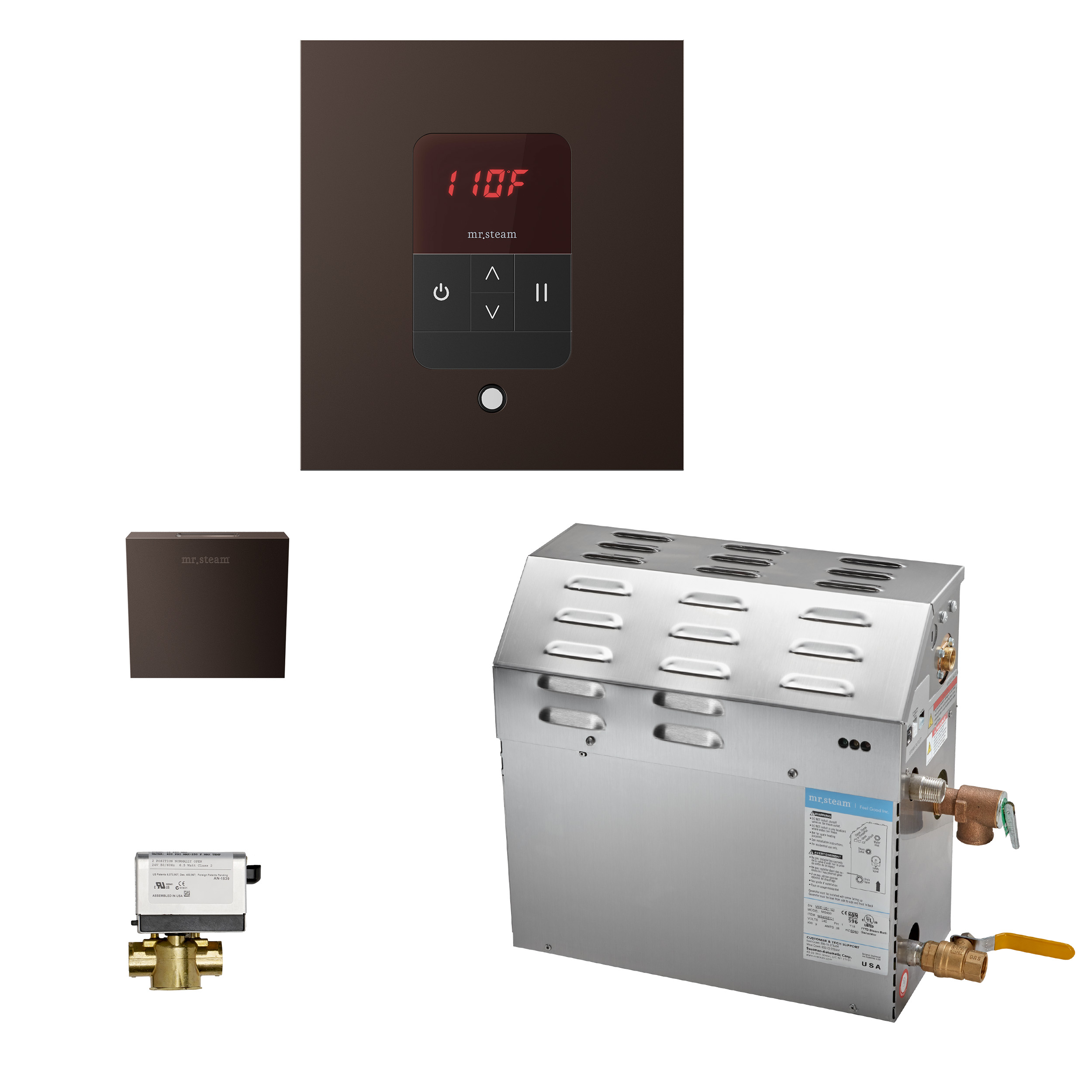 Mr Steam 150C1ATSQORB MS150EC1 6kW Steam Generator with iTempo AutoFlush Square Package in Oil Rubbed Bronze