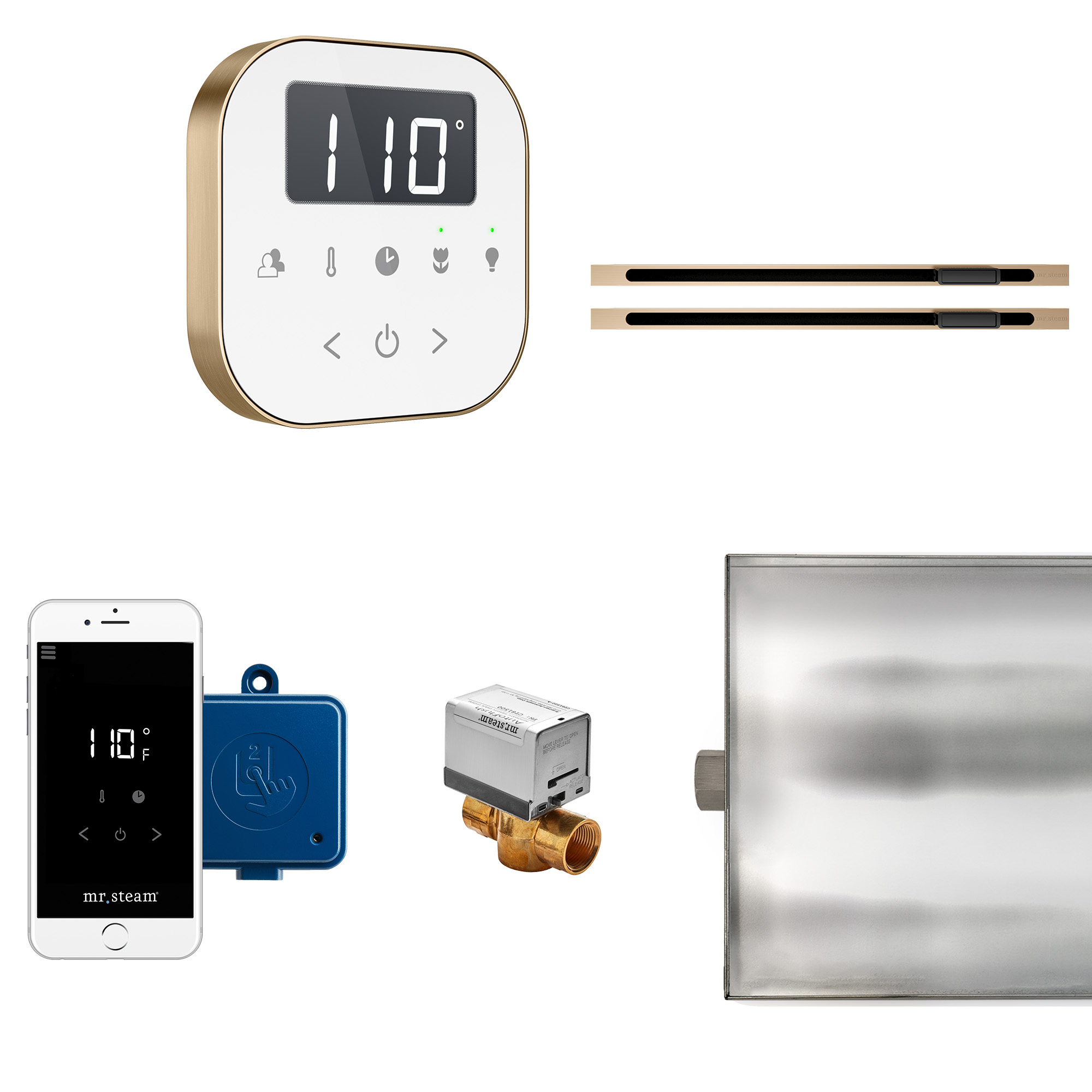 Mr Steam ABTLRLXWHBB AirButler Max Linear Steam Generator Control Kit / Package in White Brushed Bronze