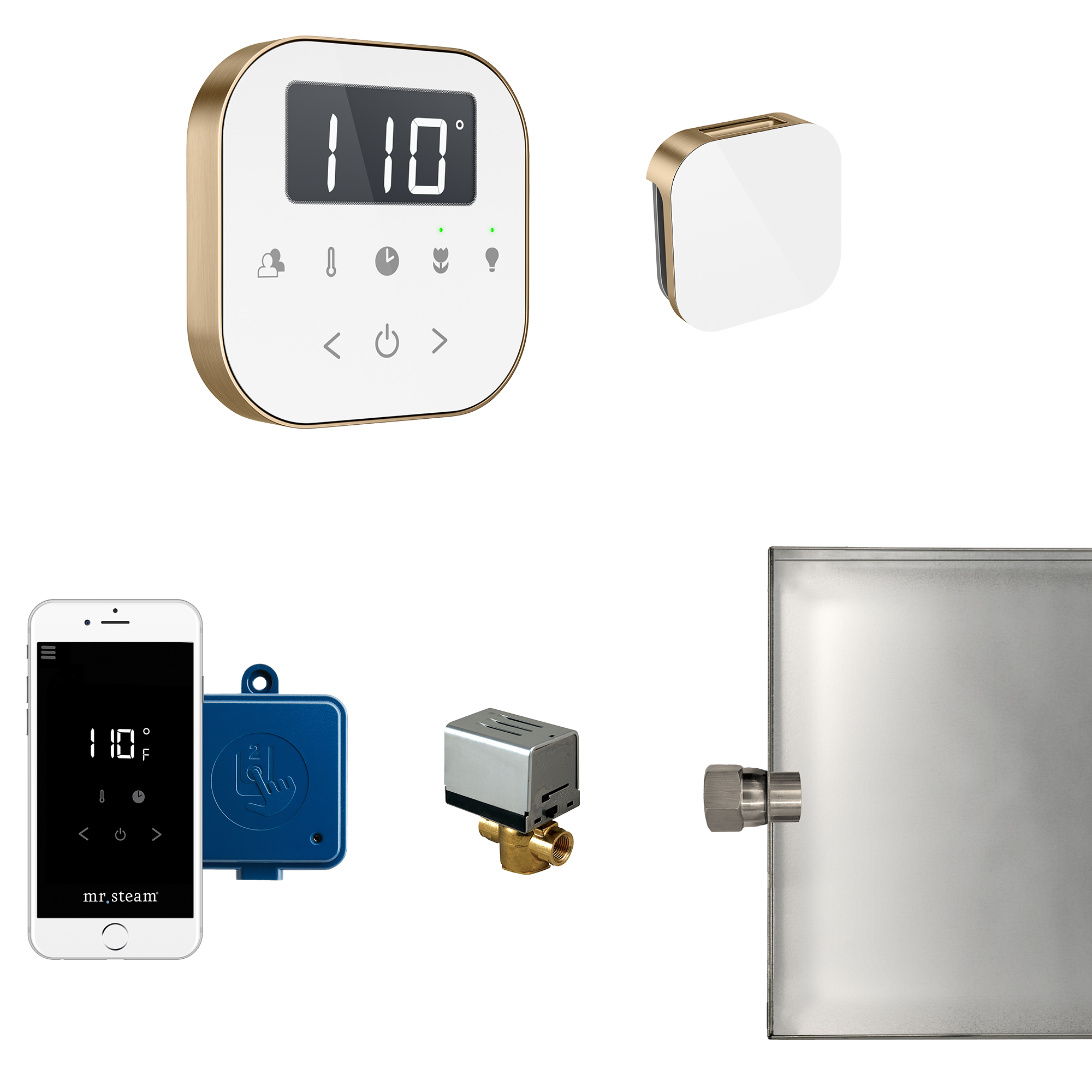 Mr Steam ABUTLER1W-BB AirButler Steam Generator Control Kit / Package in White Brushed Bronze