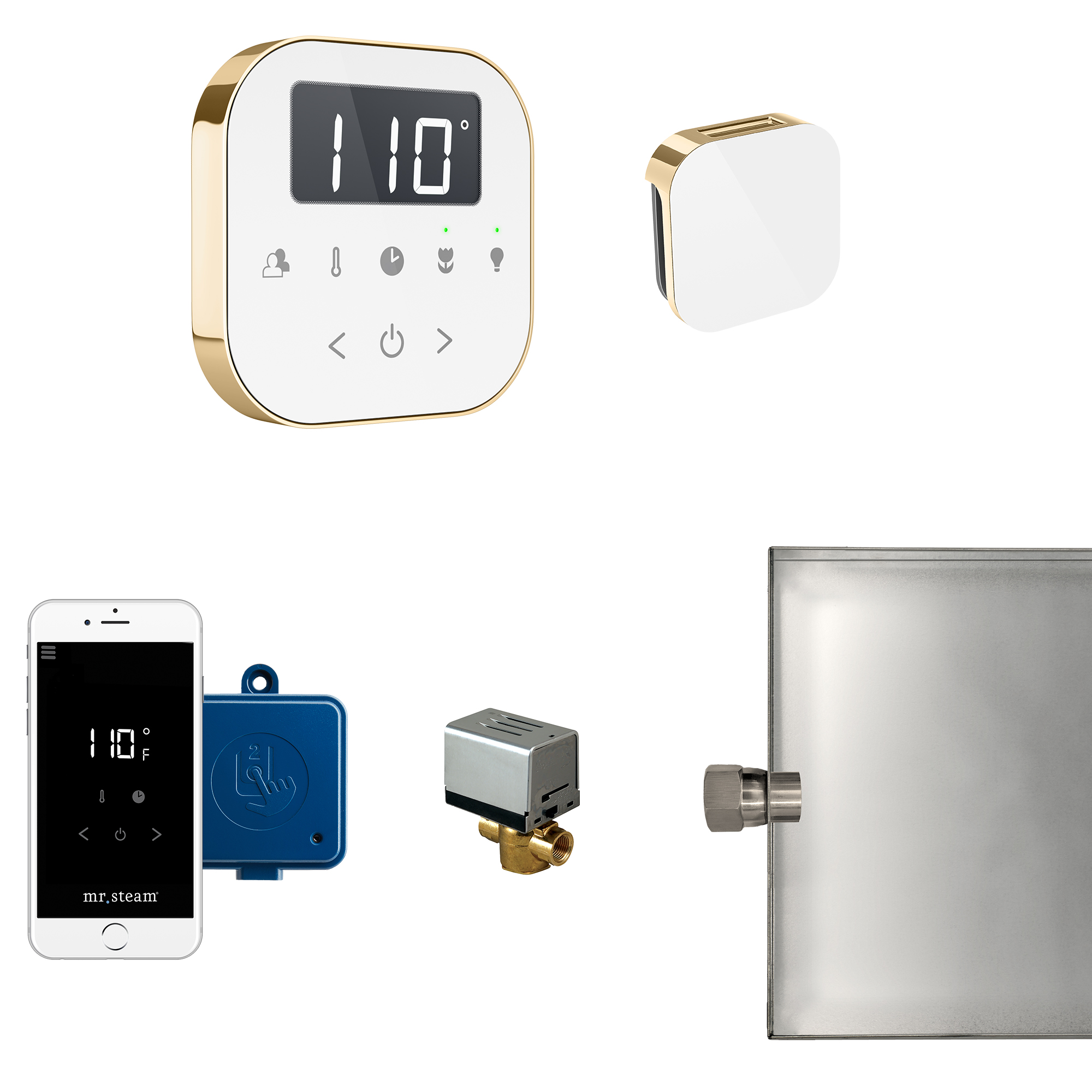 Mr Steam ABUTLER1W-PB AirButler Steam Generator Control Kit / Package in White Polished Brass
