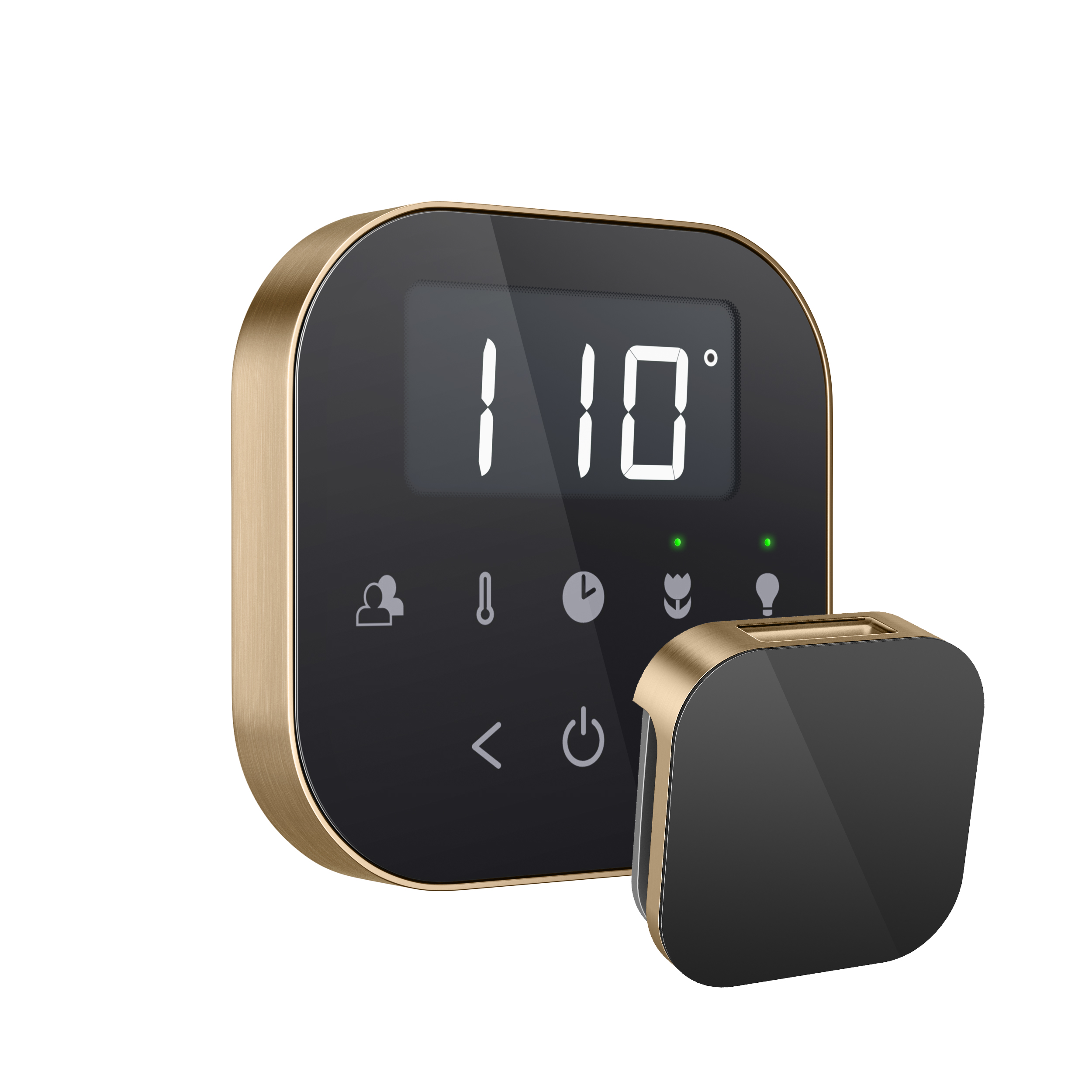 Mr Steam AIRTBK-BB AirTempo Steam Shower Control in Black with Brushed Bronze Bezel