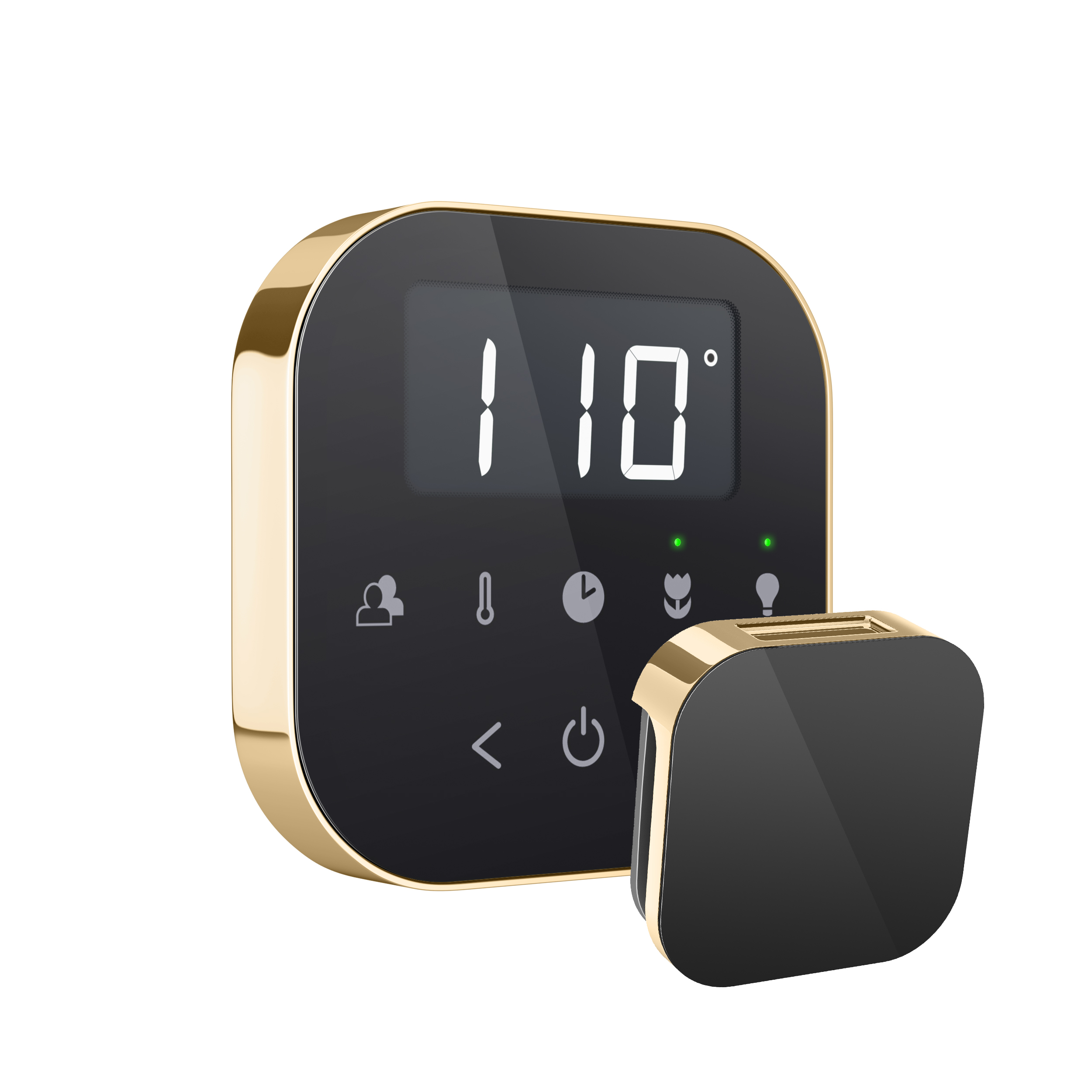 Mr Steam AIRTBK-PB AirTempo Steam Shower Control in Black with Polished Brass