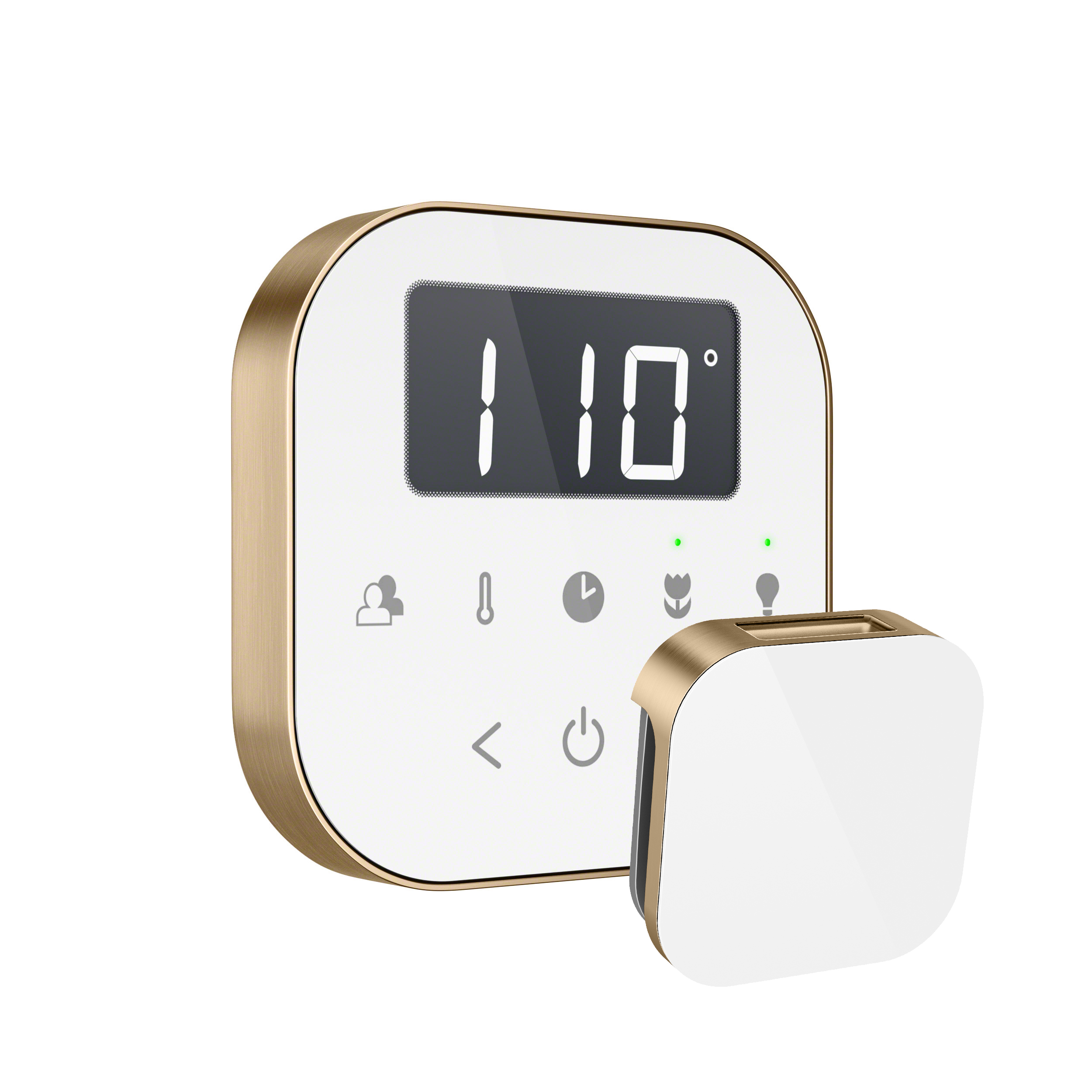 Mr Steam AIRTWH-BB AirTempo Steam Shower Control in White with Brushed Bronze