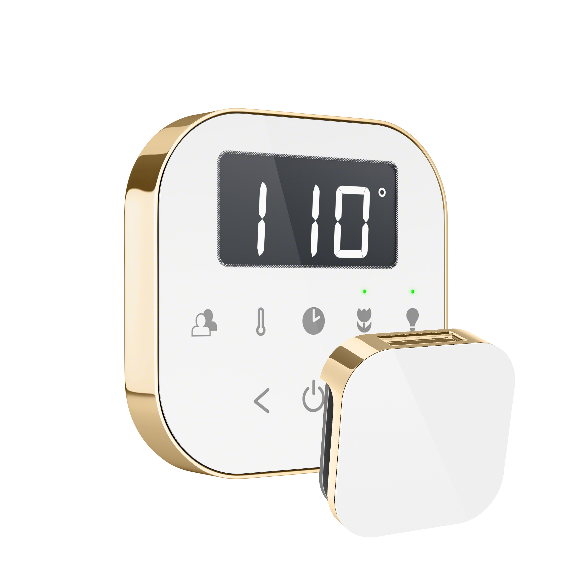 Mr Steam AIRTWH-PB AirTempo Steam Shower Control in White with Polished Brass