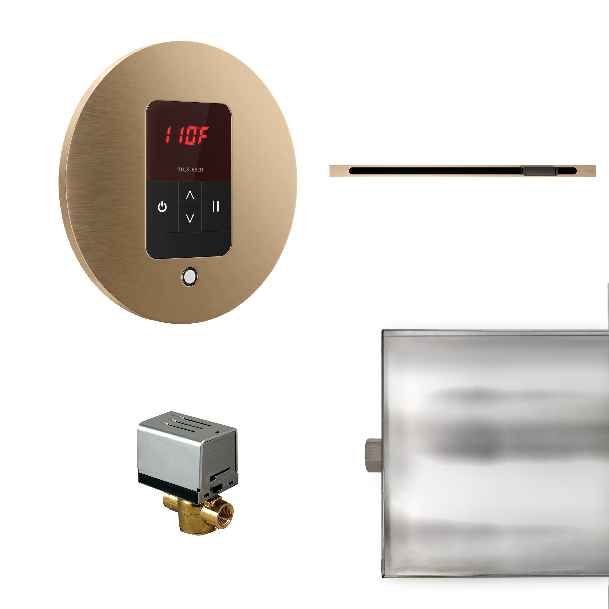 Mr Steam BBUTLERLRBB Basic Butler Linear Steam Generator Control Kit / Package in Round Brushed Bronze