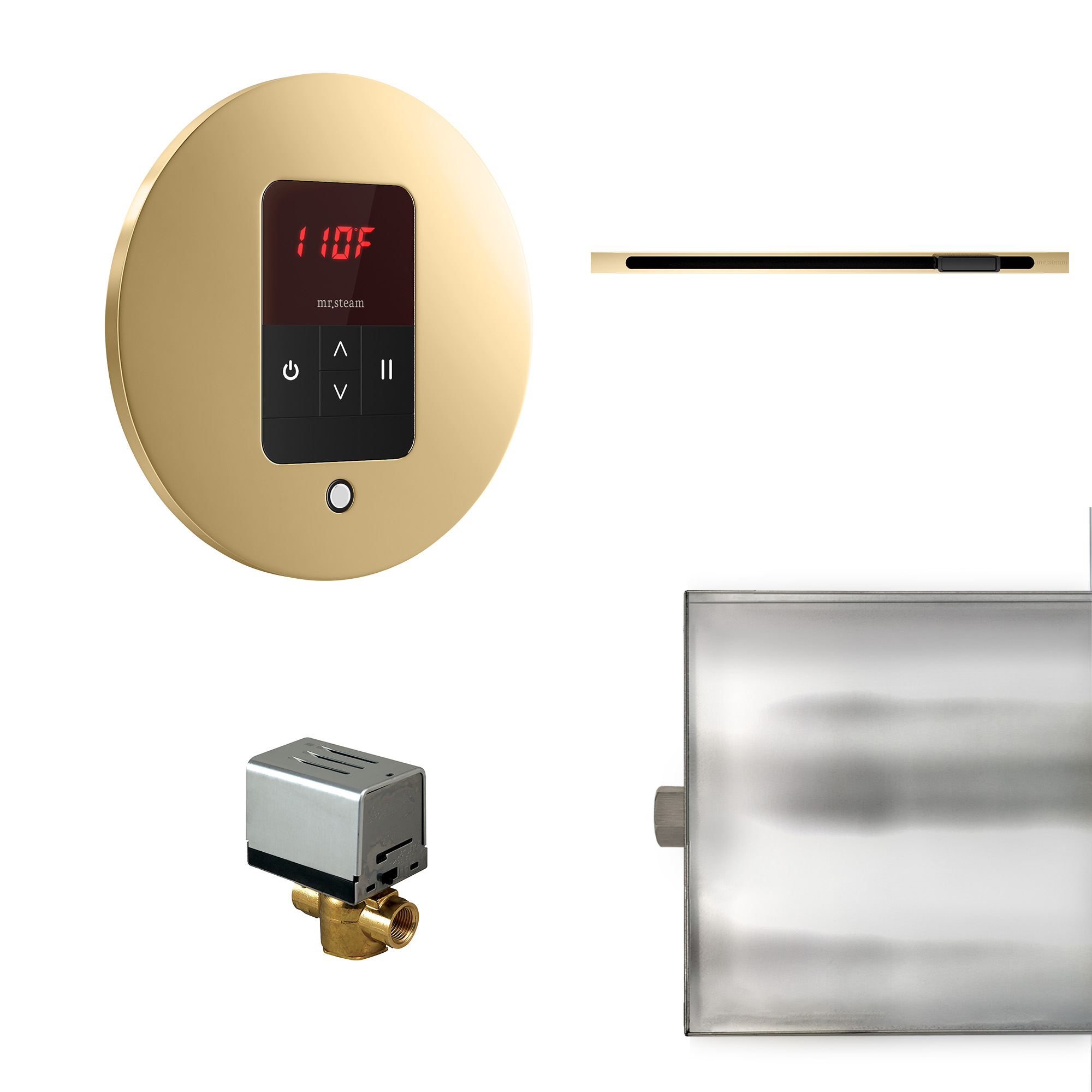 Mr Steam BBUTLERLRPB Basic Butler Linear Steam Generator Control Kit / Package in Round Polished Brass