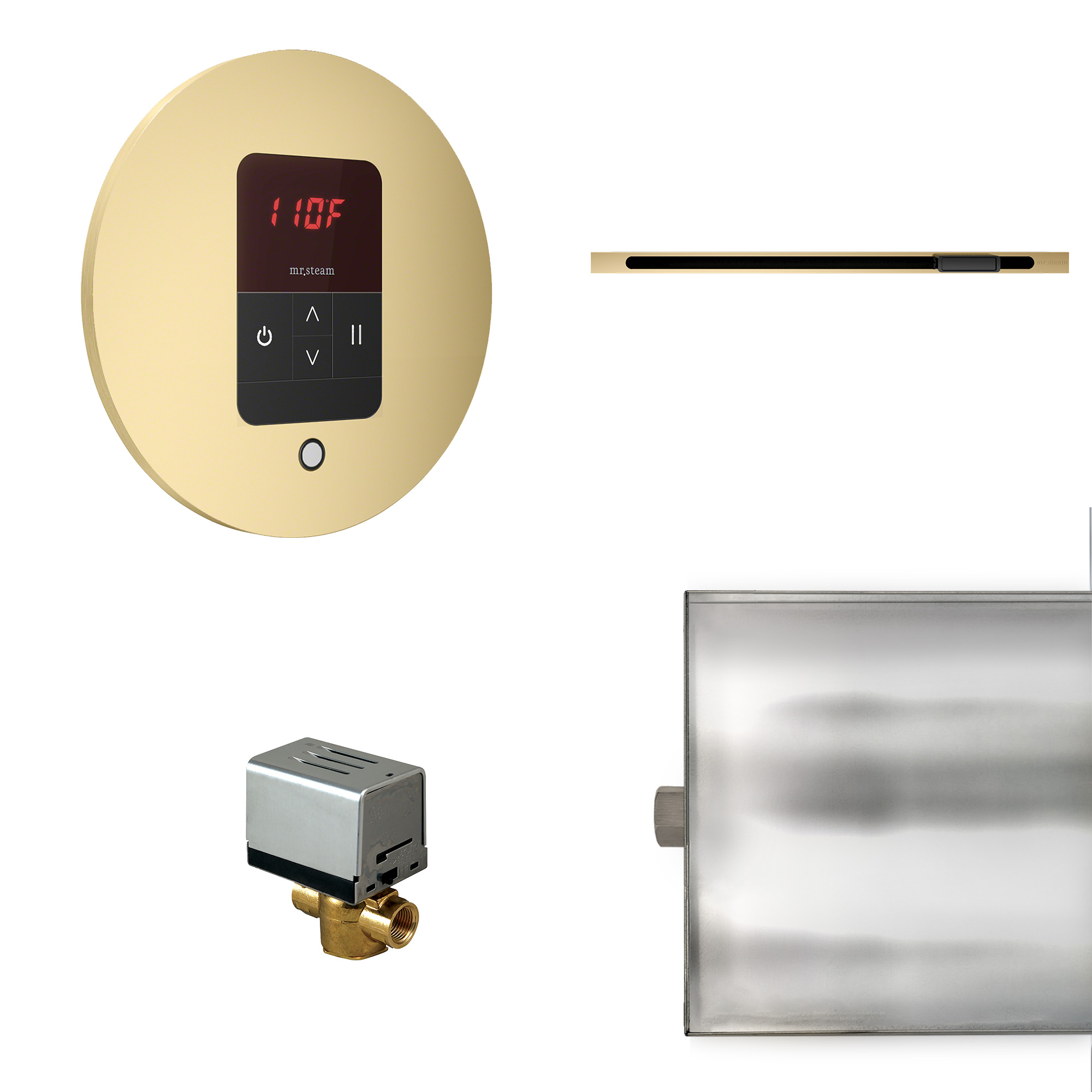 Mr Steam BBUTLERLRSB Basic Butler Linear Steam Generator Control Kit / Package in Round Satin Brass