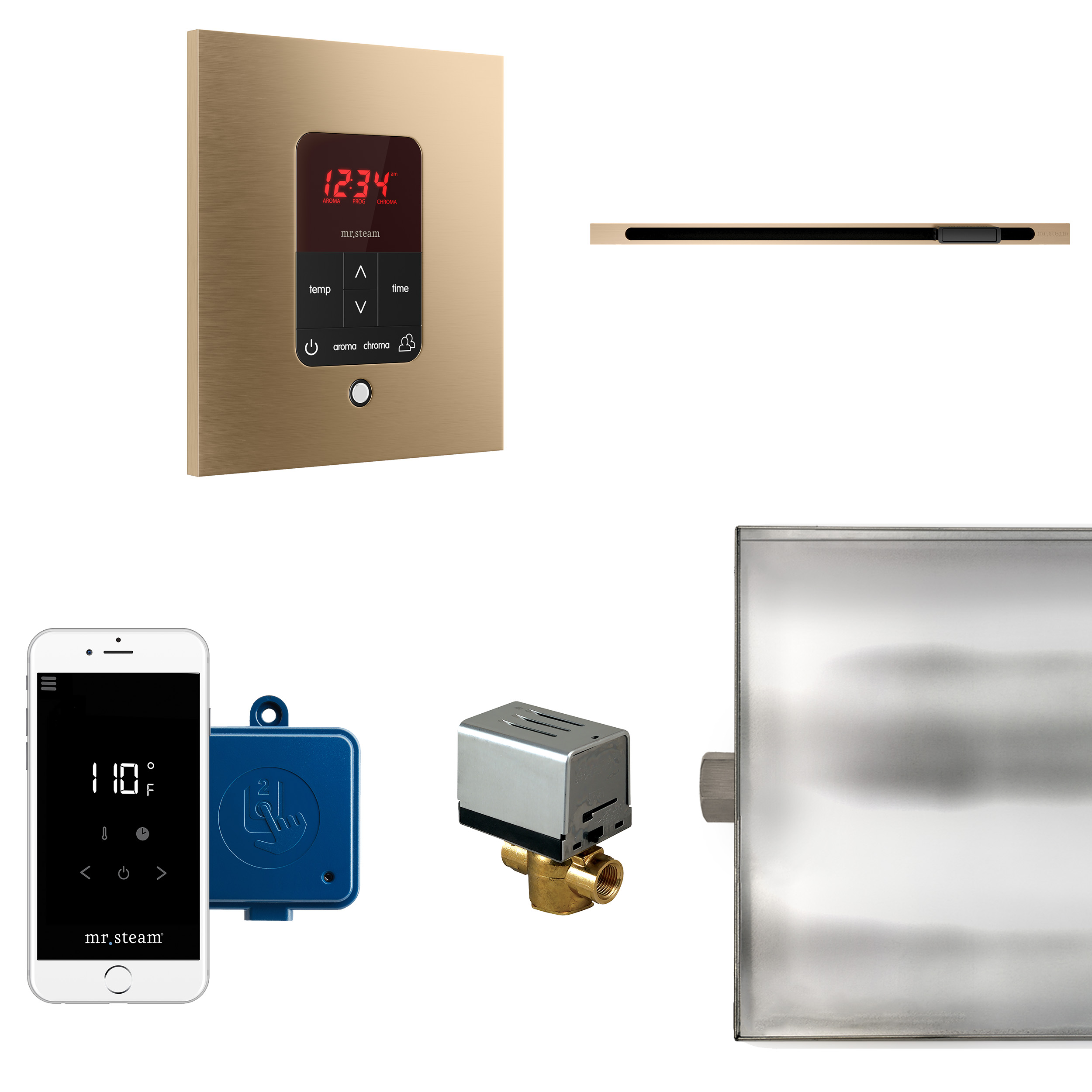 Mr Steam BTLRL1SBB Butler Linear Steam Generator Control Kit / Package in Square Brushed Bronze