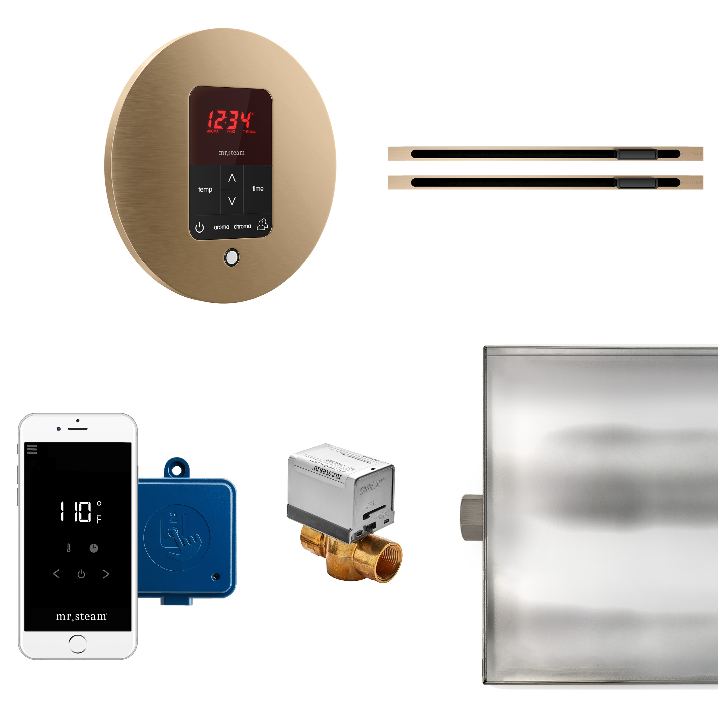 Mr Steam BTLRLXRBB Butler Max Linear Steam Generator Control Kit / Package in Round Brushed Bronze