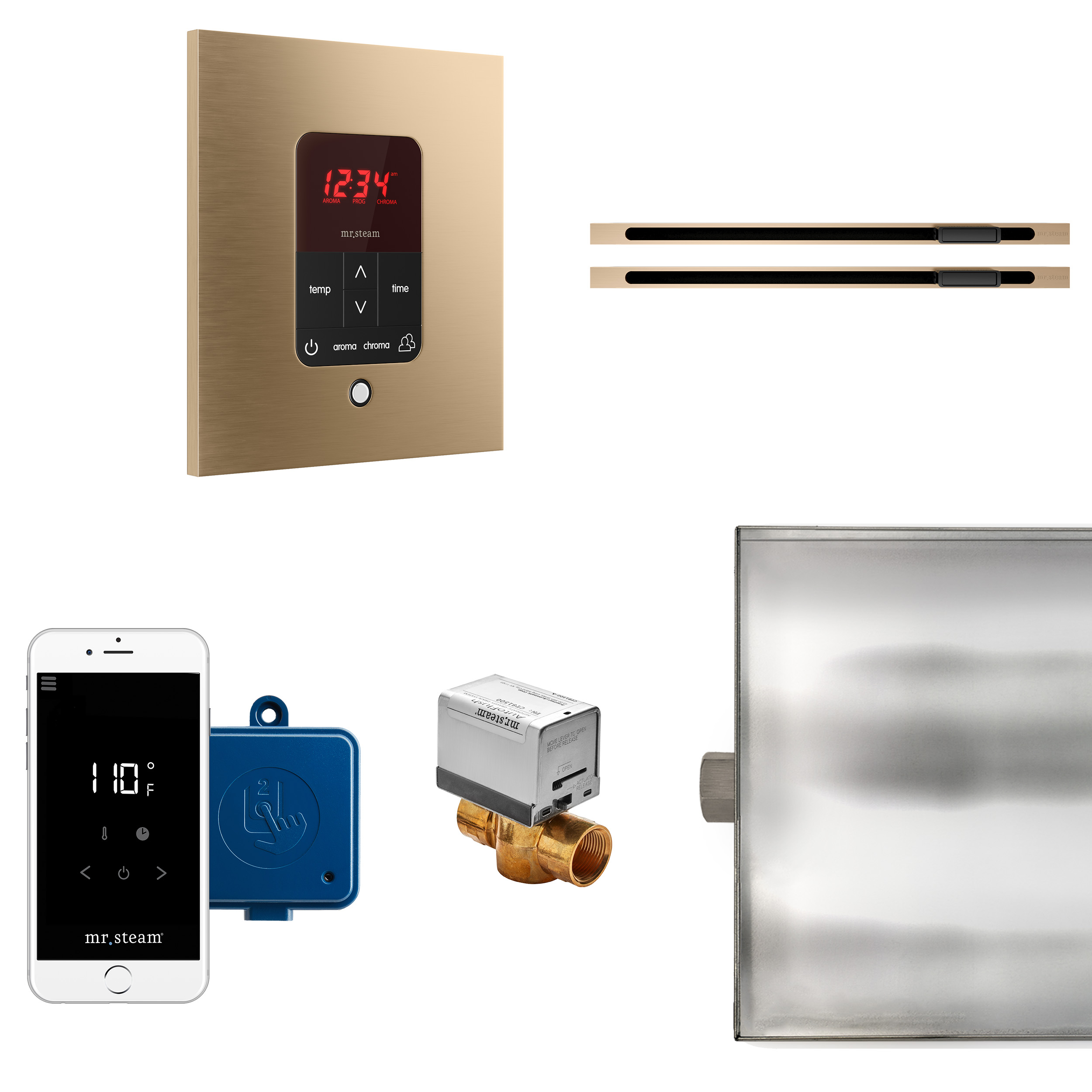 Mr Steam BTLRLXSBB Butler Max Linear Steam Generator Control Kit / Package in Square Brushed Bronze