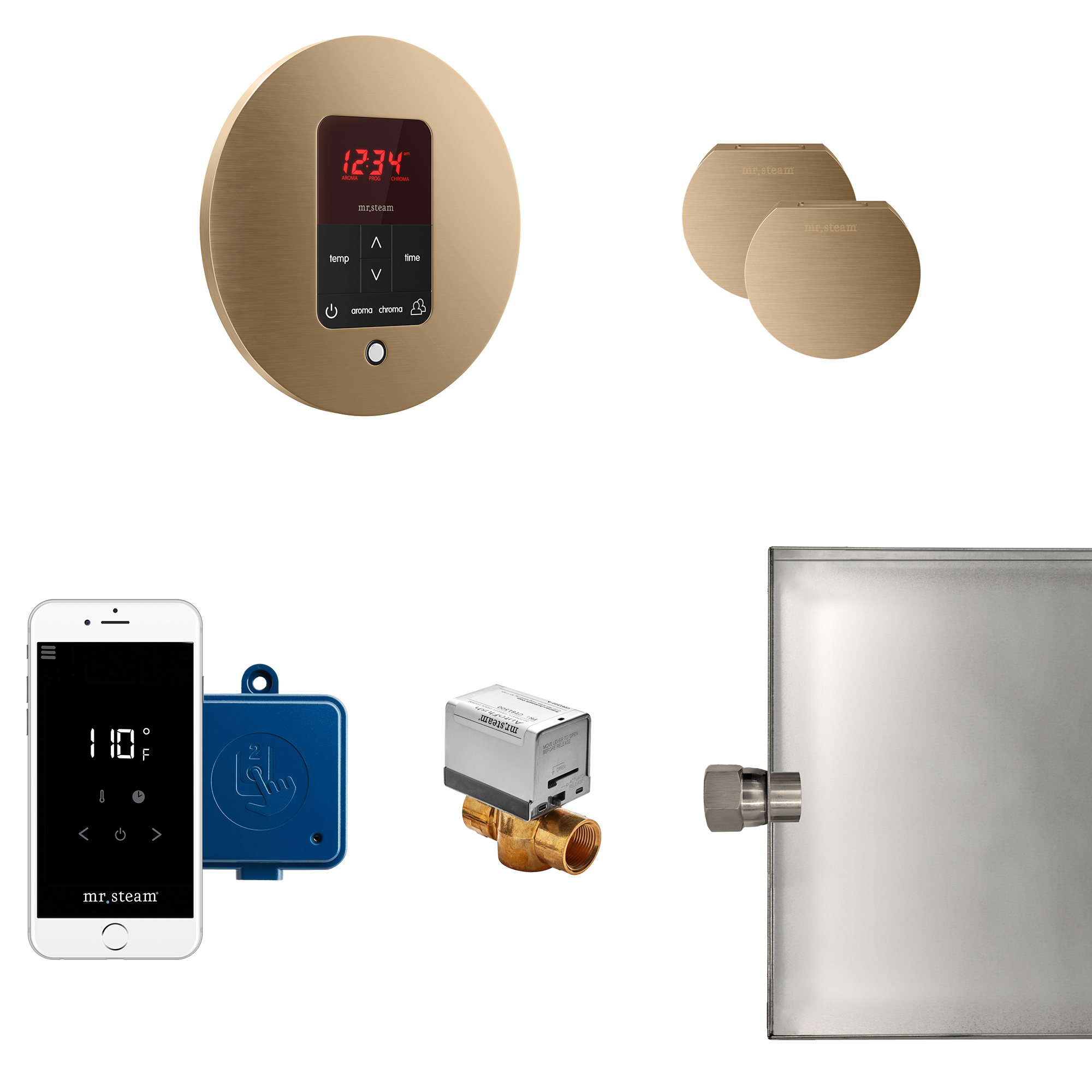 Mr Steam MSBUTLERXRD-BB Butler Max Steam Generator Control Kit / Package in Round Brushed Bronze