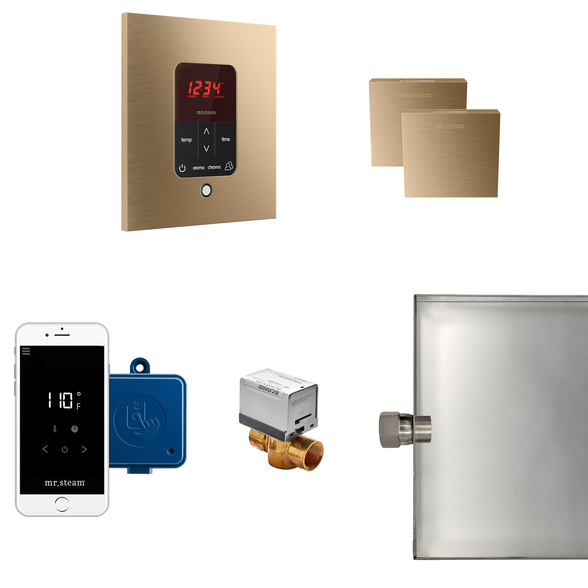 Mr Steam MSBUTLERXSQ-BB Butler Max Steam Generator Control Kit / Package in Square Brushed Bronze