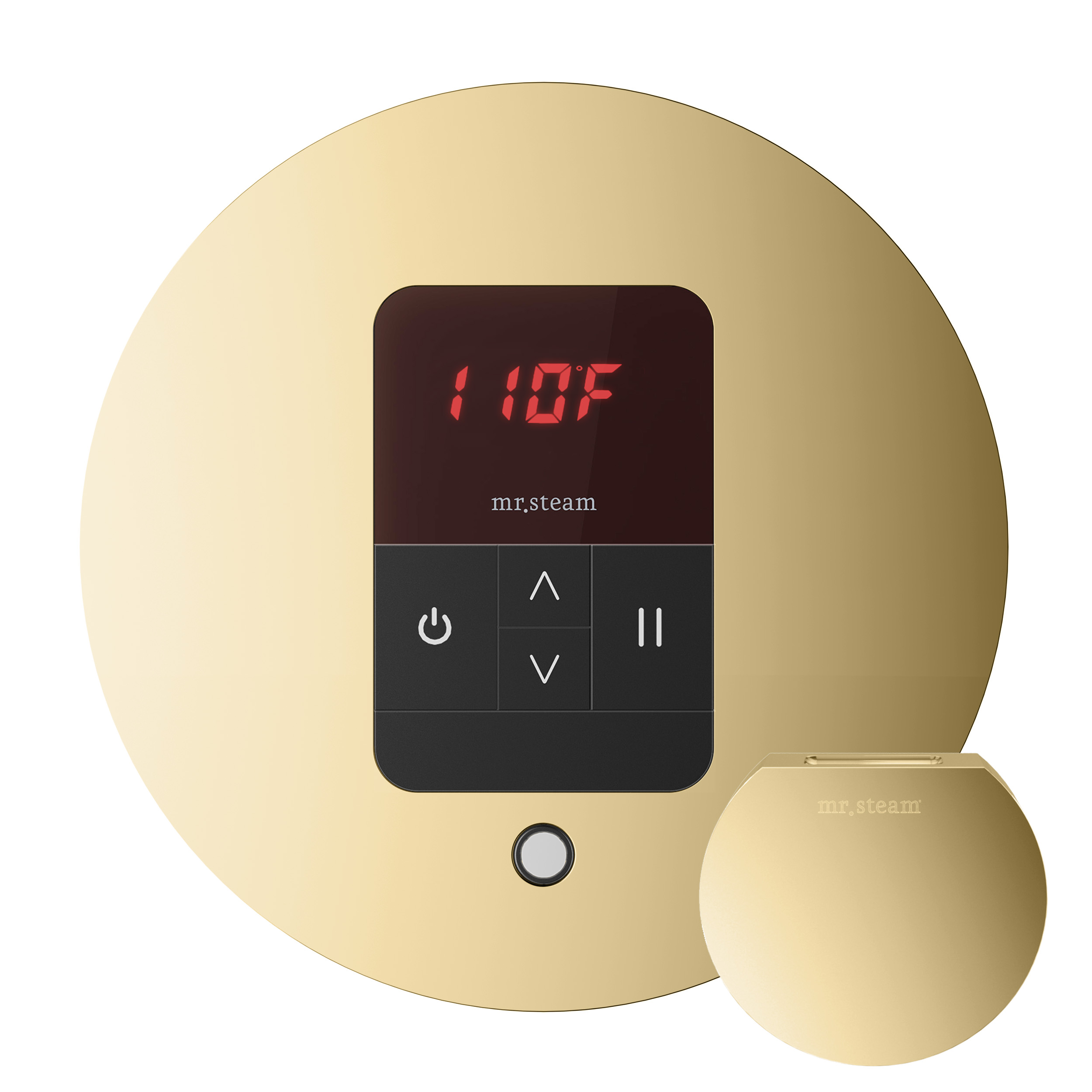 Mr Steam MSITEMPORD-PB iTempo Round Steam Shower Control in Polished Brass