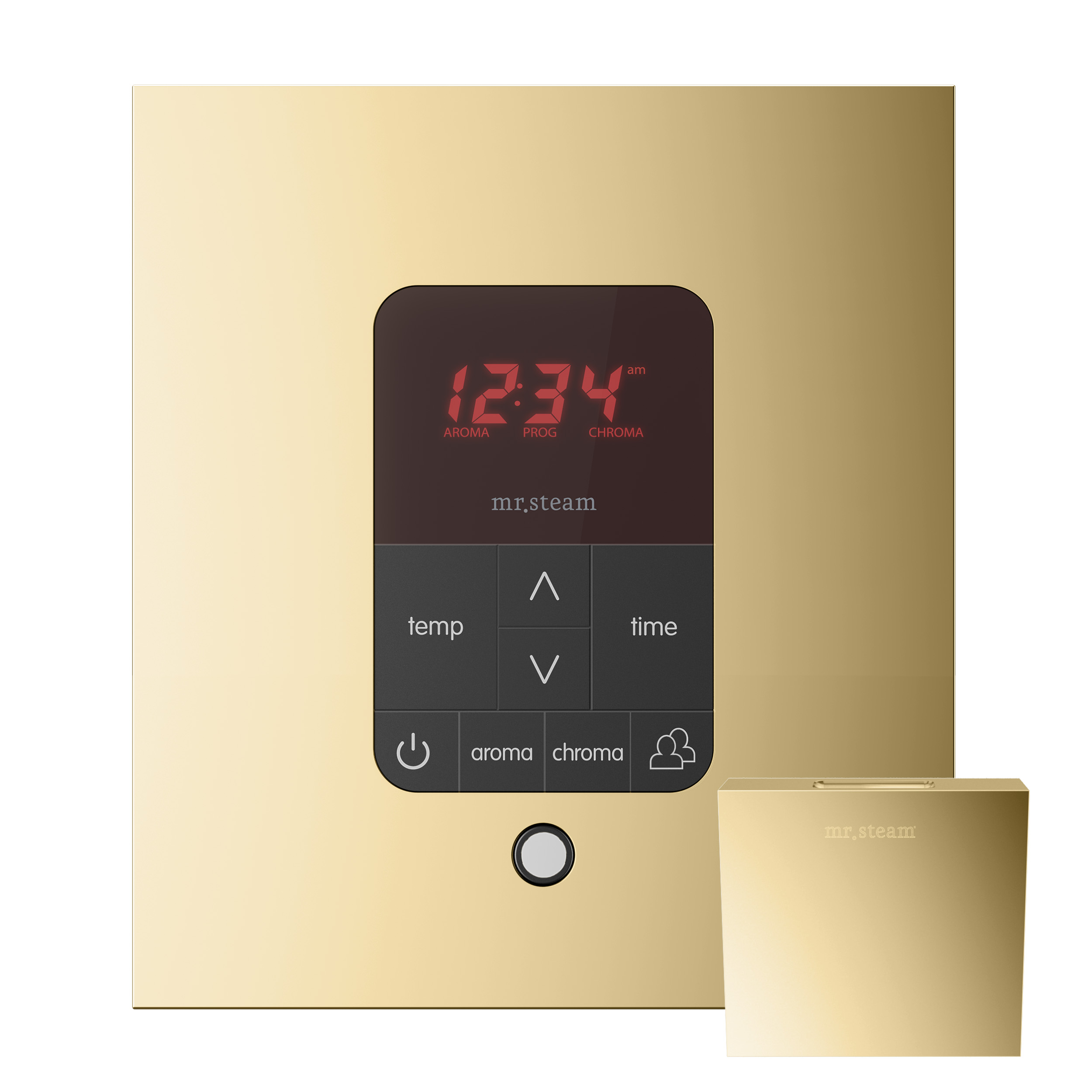 Mr Steam MSITPLUSSQ-PB iTempoPlus Square Steam Shower Control in Polished Brass