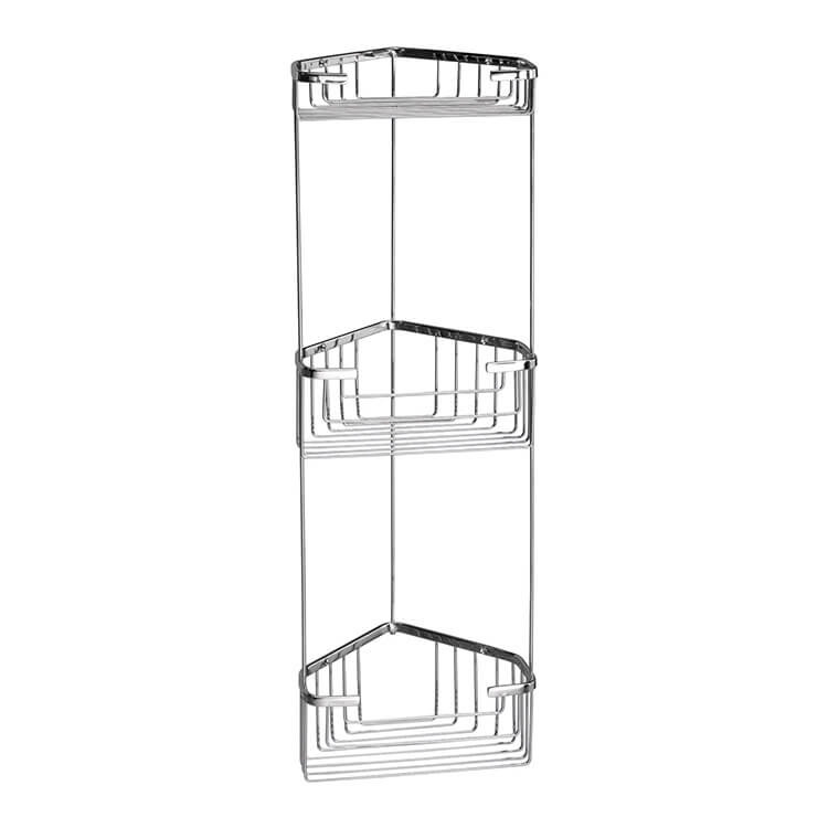 Nameeks 2484 Gedy Wire Corner Triple Shower Basket - Chrome - Click Image to Close