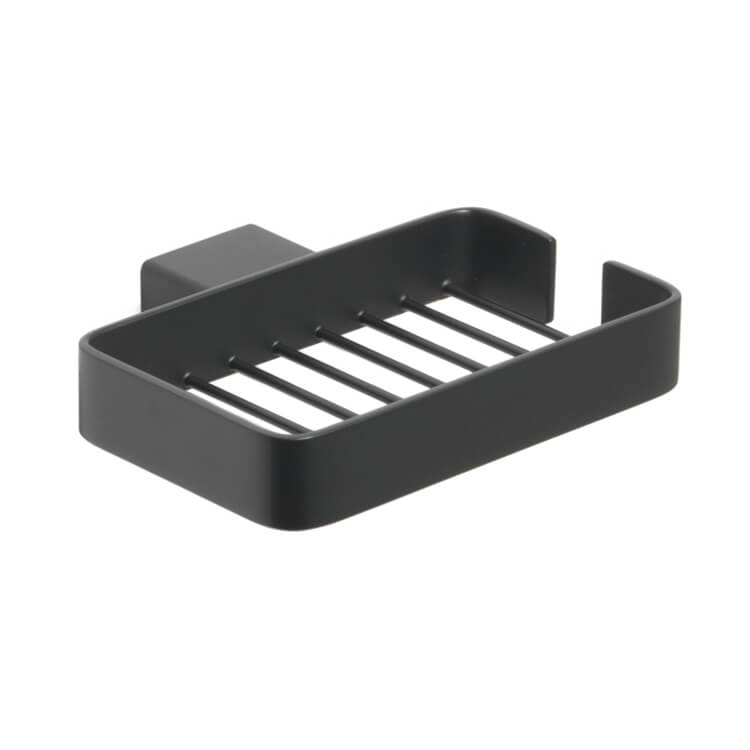 Nameeks 5412-M4 Gedy Wall Mounted Square Matte Black Wire Soap Holder - Matte Black