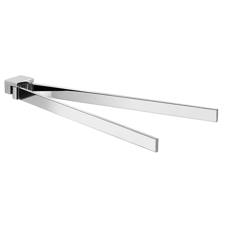 Nameeks 5423-13 Gedy 15 Inch Square Double Swivel Towel Bar In Polished Chrome - Chrome