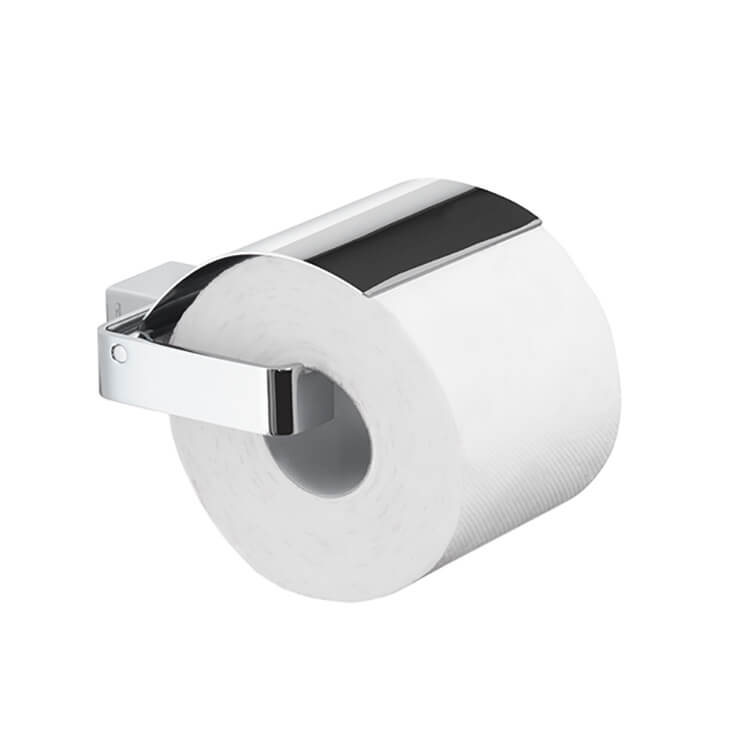 Nameeks 5425-13 Gedy Square Polished Chrome Toilet Roll Holder With Cover - Chrome
