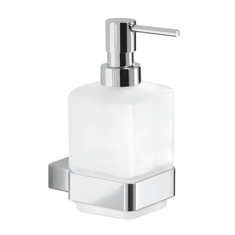 Nameeks 5481-13 Gedy Wall Mounted Frosted Glass Soap Dispenser - Chrome