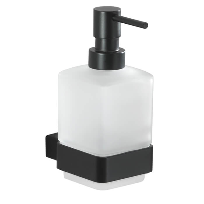 Nameeks 5481-M4 Gedy Wall Mounted Frosted Glass Soap Dispenser - Matte Black